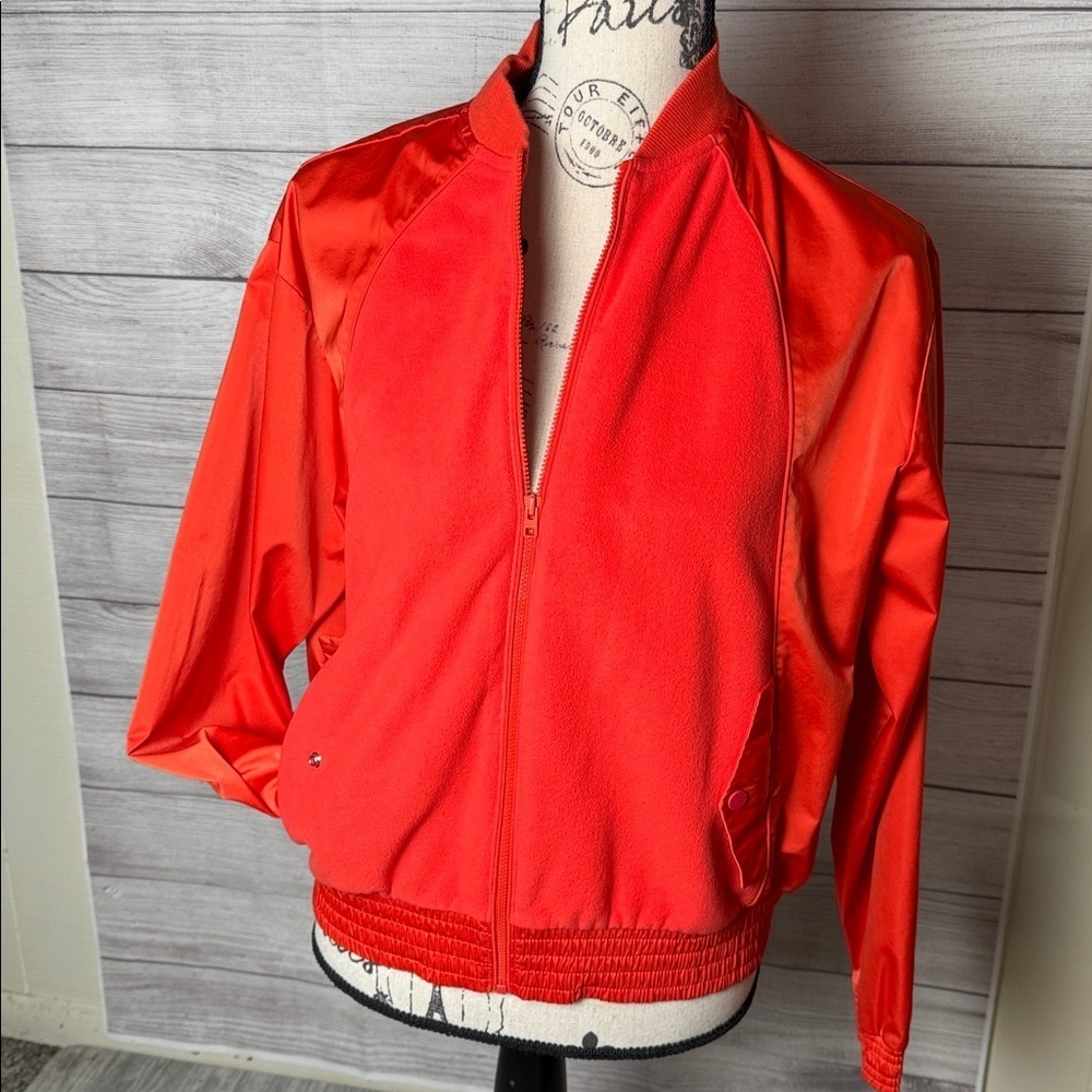 Athleta Coral Satin Track Jacket Size Small